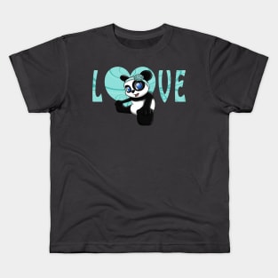 Happy Panda Floral Kids T-Shirt